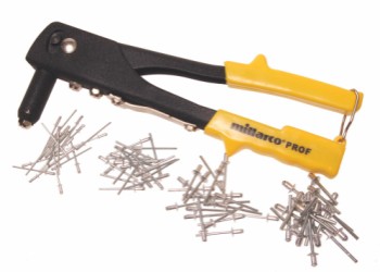 Millarco® riveting pliers with 4 nozzles and 80 ass rivets