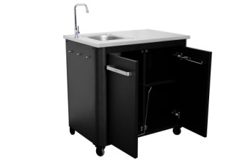 Cozze® outdoor kitchen 90 with sink and tap, 2 doors