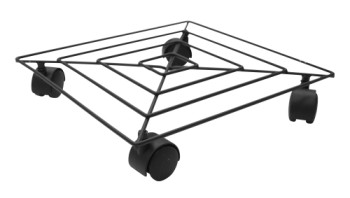 HOME it® square plant pot trolley galvanised black