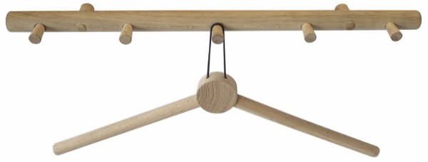 HOME It® Smart coat rack with 5 hooks 60×7×2,5 cm natural oak