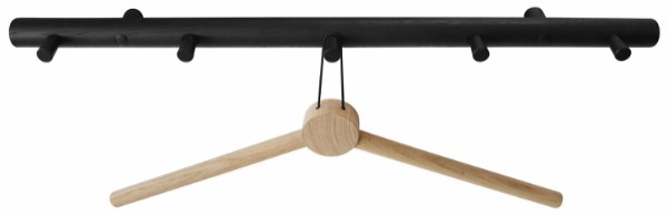 HOME It® Smart coat rack with 5 hooks 60×7×2,5 cm black oak