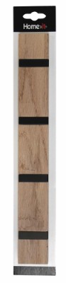 HOME It® flex coat rack with 4 pegs 40 × 5,5 × 2 cm natural oak