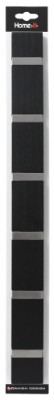HOME It® flex coat rack with 6 pegs 60 × 5,5 × 2 cm black oak