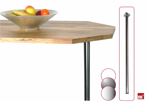 HOME It® round table leg Ø30 mm x 10 cm Chrome