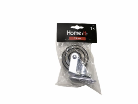 HOME It® swivel castors 75 mm black plastic