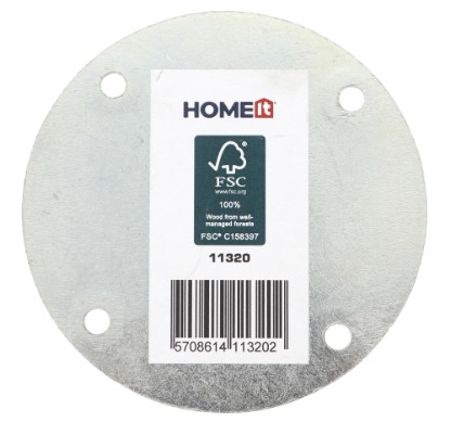 HOME It®Rundt bordben med lige beslag Ø55  x 10 cm bøgetræ. 100 % FSC