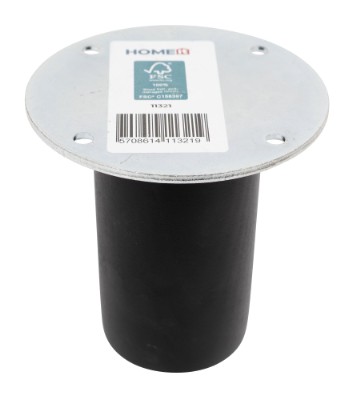 HOME It® Rundt bordben med lige beslag Ø55  x 10 cm bøgetræ. Sort malet. 100 % FSC