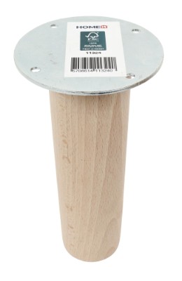 HOME It®Rundt bordben med lige beslag Ø55  x 20 cm bøgetræ. 100 % FSC.
