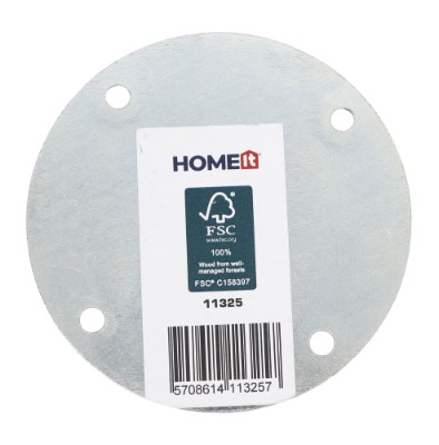 HOME It®Rundt bordben med lige beslag Ø55  x 20 cm bøgetræ. Sort malet. 100 % FSC