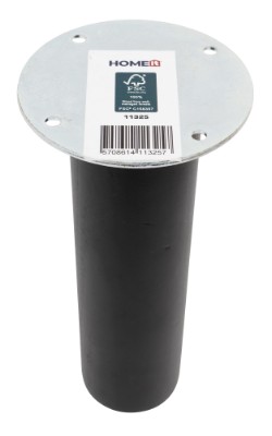 HOME It®Rundt bordben med lige beslag Ø55  x 20 cm bøgetræ. Sort malet. 100 % FSC