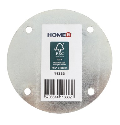 HOME It®Rundt bordben med lige beslag Ø55  x 80 cm bøgetræ. Sort malet. 100 % FSC