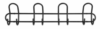 HOME It® coat rack with 4 hooks Ø8 mm x 54,5×6,5 x 13 cm black