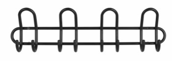 HOME It® coat rack rack with 5 hooks Ø10 mm x 67×6,5 x 13 cm black