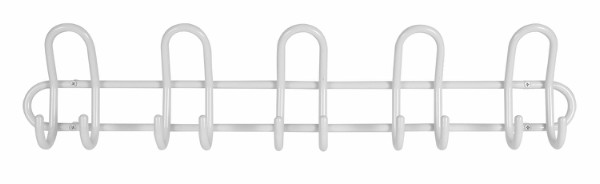 HOME It® coat rack rack with 5 hooks Ø10 mm x 67×6,5 x 13 cm white
