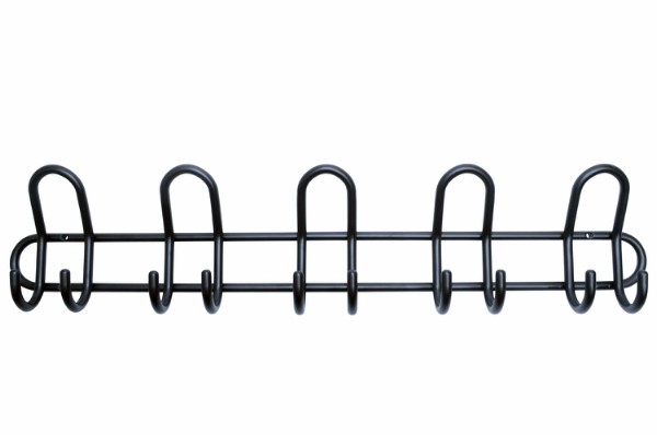 HOME It® coat rack rack with 5 hooks Ø10 mm x 67×6,5 x 13 cm black