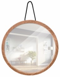 Home>it® mirror with wooden frame Ø20.5 cm natural oak