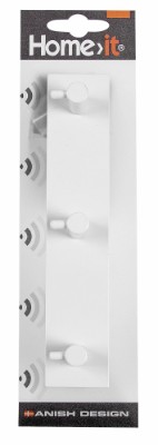 HOME It® Coat rack with 3 pegs 20 × 4 x 4 cm white