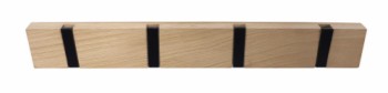HOME It® flex coat rack with 4 pegs 40 × 5,5 × 2 cm natural oak