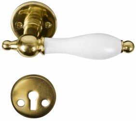 HOME It® brass door handle with white grip