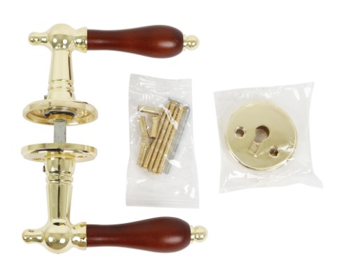 HOME It® brass door handle with dark grip