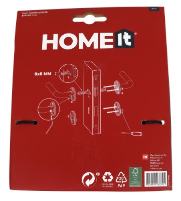 HOME It® door handle with rosettes, key signs brass