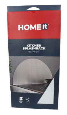 HOME It® curved kitchen splash plate 90 x 45 cm stainless steel