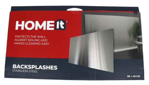 HOME It® rectangular kitchen splash plate 90 x 45  cm stainless steel