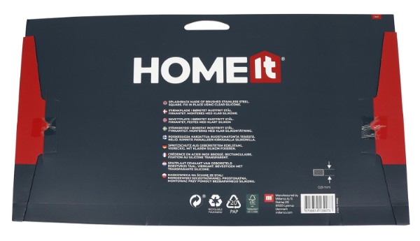 HOME It® rectangular kitchen splash plate 90 x 45  cm stainless steel