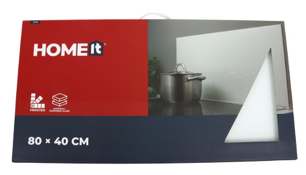 HOME It® rectangular kitchen splash plate 80x40 cm. white glass