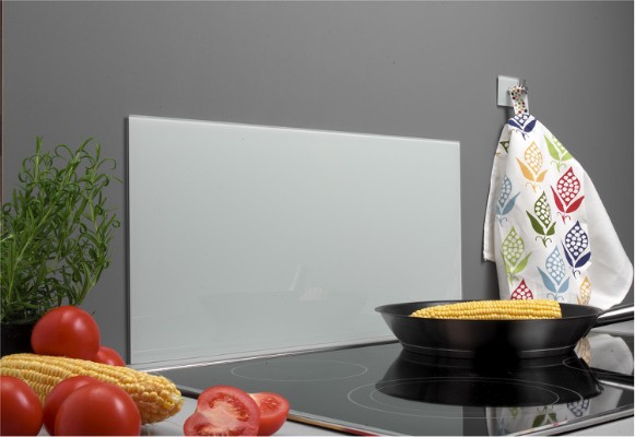 HOME It® rectangular kitchen splash plate 80x40 cm. white glass