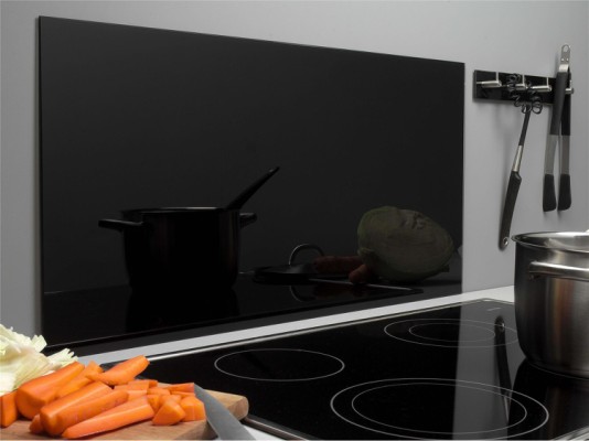 HOME It® rectangular kitchen splash plate 80x40 cm. black glass