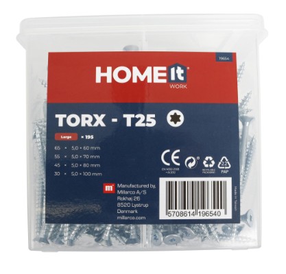 Work>it® screw box TORX  Large for indoor use 195 pcs