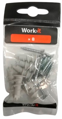 Work>it® plasterboard plugs incl. screws 8 pcs.
