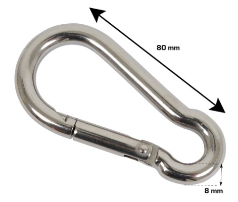 HOME It® fireman’s hook Ø8x80 mm in stainless steel 2 pcs.