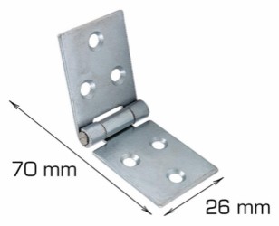HOME It® flap hinge incl. screws 26 x 70 mm electro-galvanised