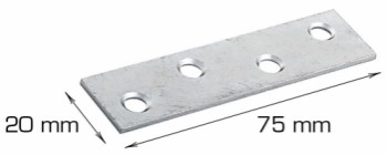HOME It® straight mending plate 75 x 20 mm galvanised