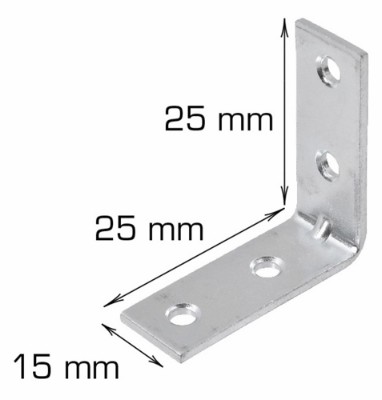HOME It® angled brace 25 x 25 x 15 mm electro-galvanised