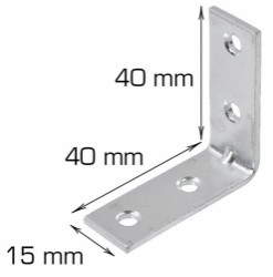 HOME It® angled brace 40 x 40 x 15 mm electro-galvanised