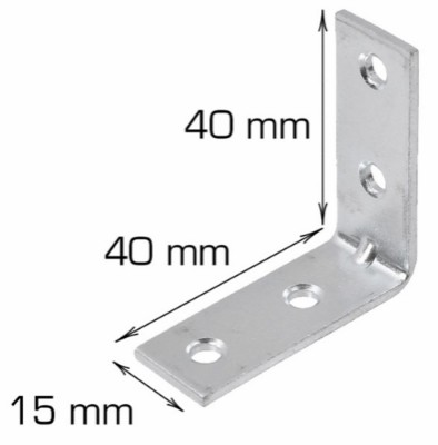HOME It® angled brace 40 x 40 x 15 mm electro-galvanised