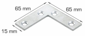 HOME It® flat angle plate 65 x 65 x 15 mm electro-galvanised