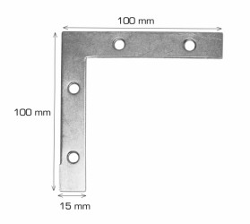 HOME It® flat angle plate 100 x 100 x 15 mm electro-galvanised