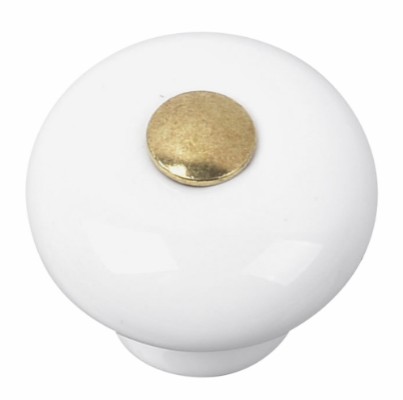 HOME It® Porcelain knob 35 x 30 mm white/gold