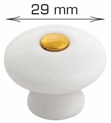 HOME It® Porcelain knob 29 x 25 mm white/gold