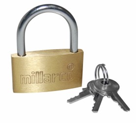 Millarco® padlock padlock with 3 keys 40 mm brass