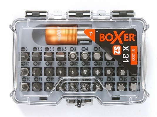 Boxer® bit set in box with belt clip S2 steel 31 pieces