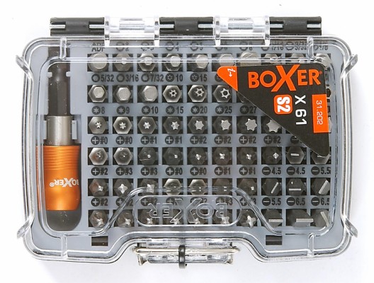Boxer® bit set in box with belt clip S2 steel 61 pieces