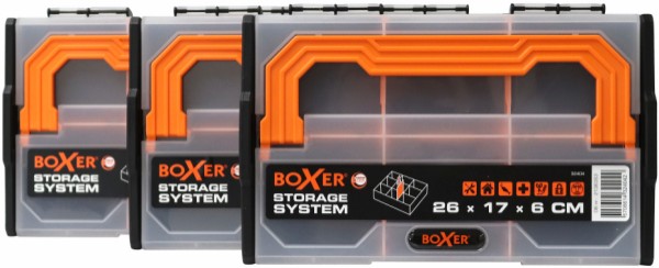 Boxer® organiser box with 6 compartments 26 x 16.8 x 6 cm