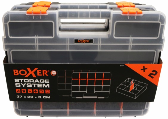Boxer® organiser box with 15 compartments 37.4x 29.4 x 6.6 cm 2-pack