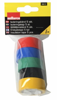Millarco® insulation tape 19 mm x 3.6 m 5-pack