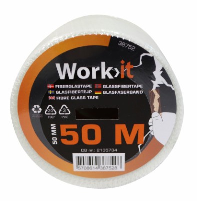 Work>it® fibre glass tape 50 mm × 50 metre